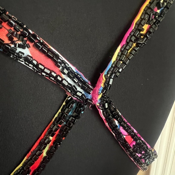 Vtg Entice 6 Satin Beaded Babydoll Psychedellic Whimsigoth Hoco Y2K 90's Prom - Picture 6 of 14